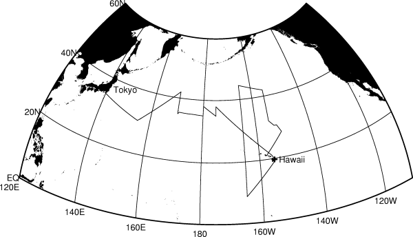 track chart on the north Pacific